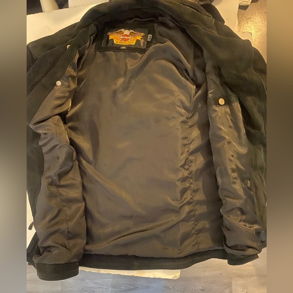 Harley Davidson Ladies Fringed Suede Leather Jacket - Picture 3 of 8